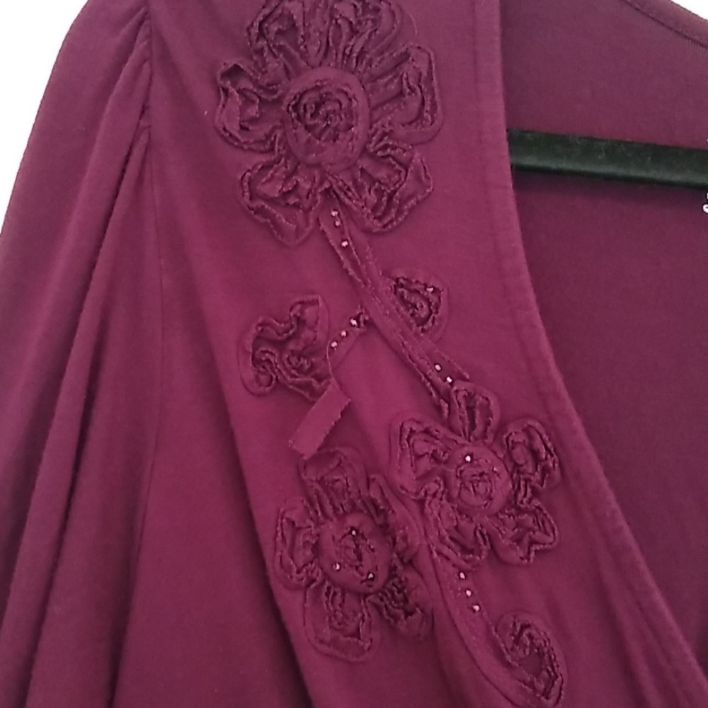3/$15 Motherhood maternity dark purple vneck dress - Picture 5 of 7